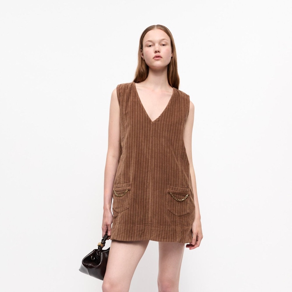 NWT GANNI Stretch Corduroy Mini Dress
